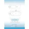 71" Acrylic Freestanding Bathtub with Brushed Nickel Overflow and Drain，Bottom with Stainless Steel Bracket Makes，Bathtub 6