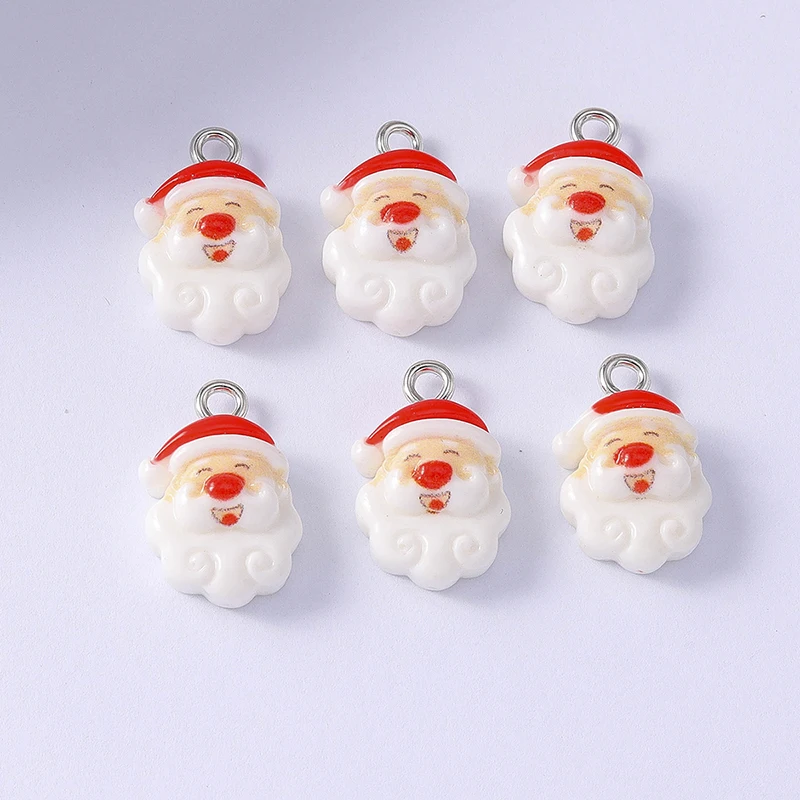 Duarte 20 Teile/los Nette Harz Weihnachten Santa Claus Baum Deer Charms Anhänger für Schmuck Machen Halsketten Ohrringe DIY Handwerk Geschenk – Detail 6