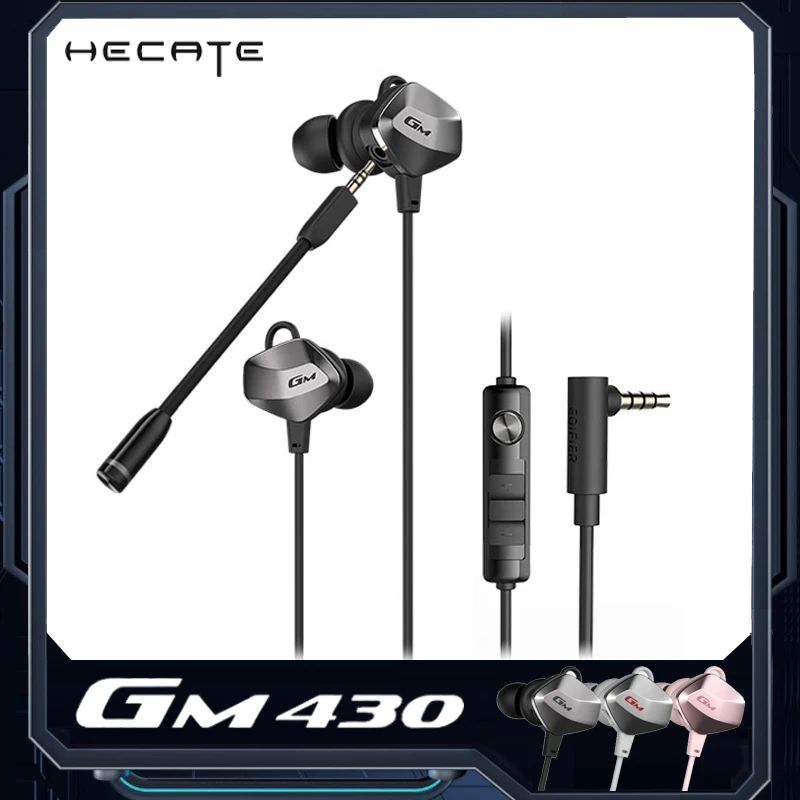 

HECATE GM430 Wired Control Earphones Dual Dynamic In-ear Earbuds Detachable Microphone Deep Bass Stereo for Gaming