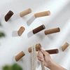 Natural Wood  Wall Mounted Coat Hook Decorative Key Holder Hat Scarf Handbag Storage Robe Hanger Bathroom Rack HK- 02 2