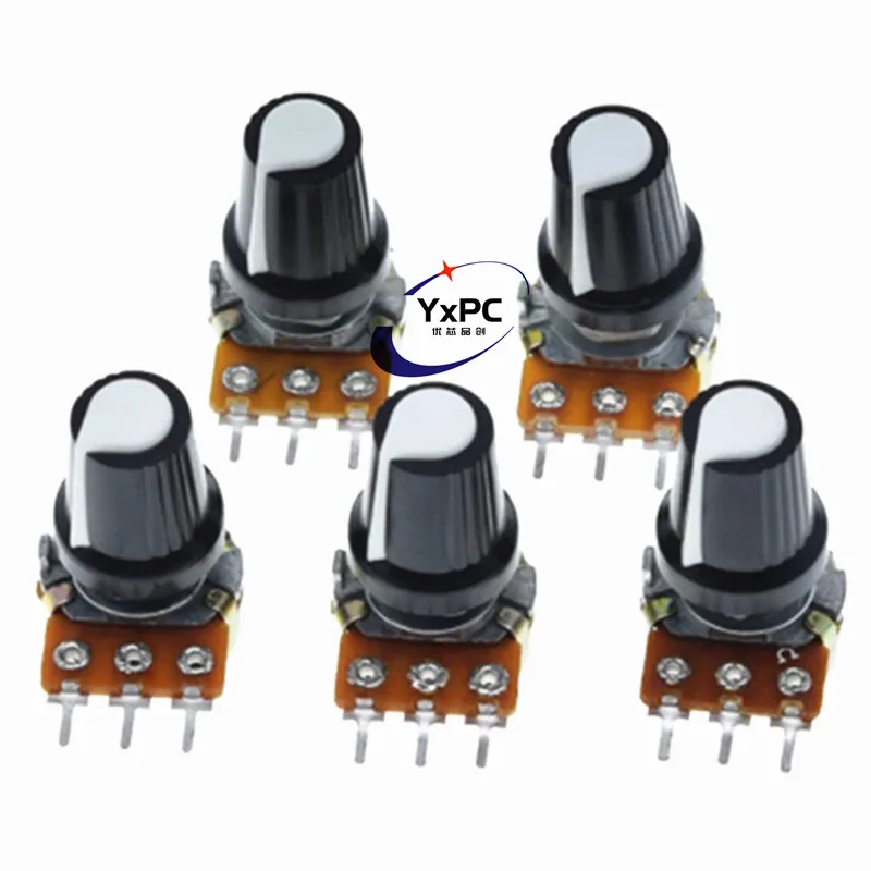 WH148 1K 10K 20K 50K 100K 500K Ohm 15mm 3 Pin Linear Taper Rotary Potentiometer Resistor For Arduino with AG2 White cap 5 Sets linear potentiometer rotary potentiometer potentiometer kit adjustable resistor electronic components
