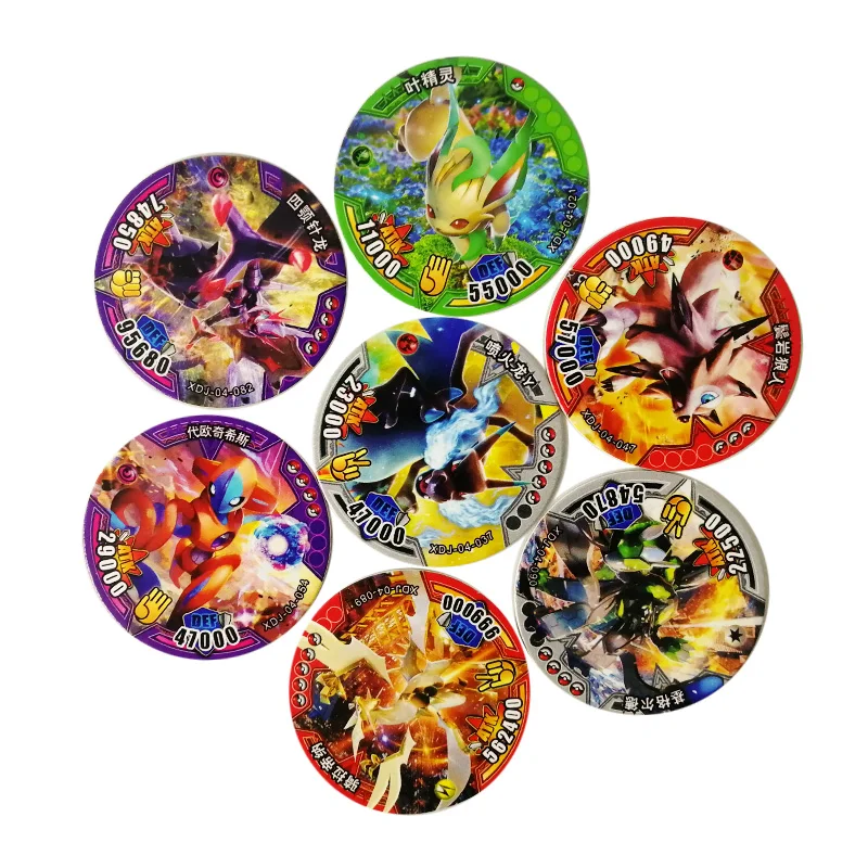 200pcs/set Pokemon Tazos China Card Set Paper Round Stroke Pikachu Trainer  Collection Game figure Chipitaps