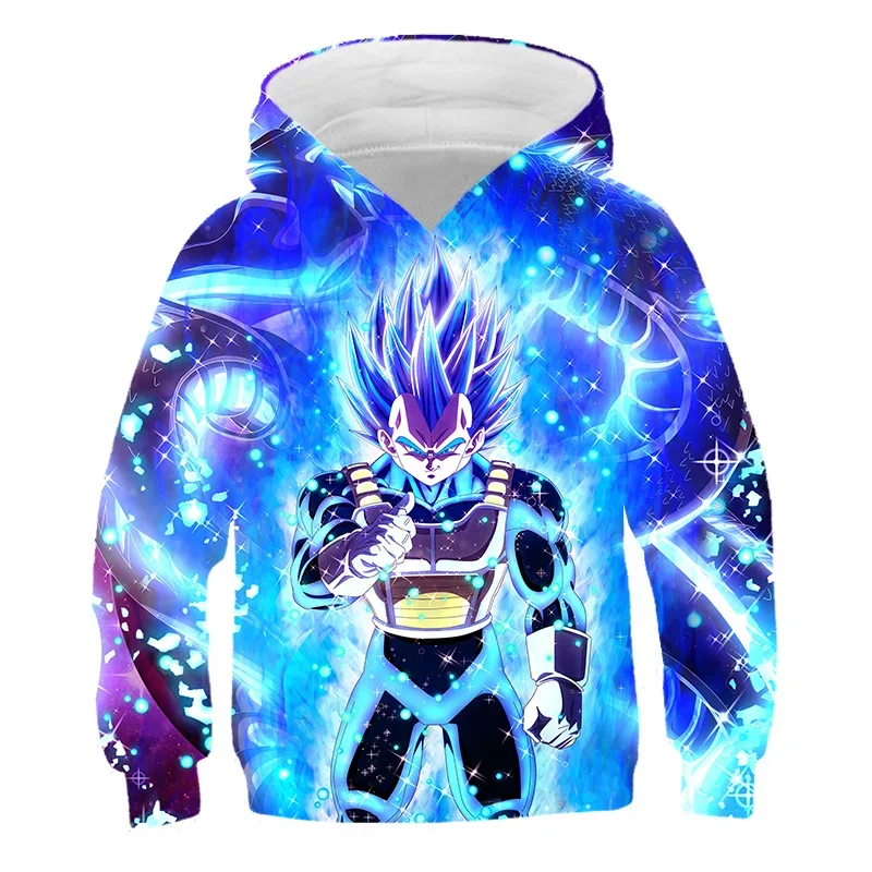 

Модная толстовка с капюшоном Dragon Ball Z для детей, свитшот с 3D принтом для мальчиков и девочек, Свободный пуловер Goku Veget с длинным рукавом на весну и осень