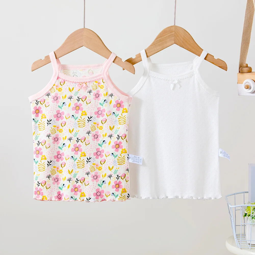 Girls Tank Tops Underwear Children Camisoles Teenager Home Bottom Crop Tops 2pcs/lot