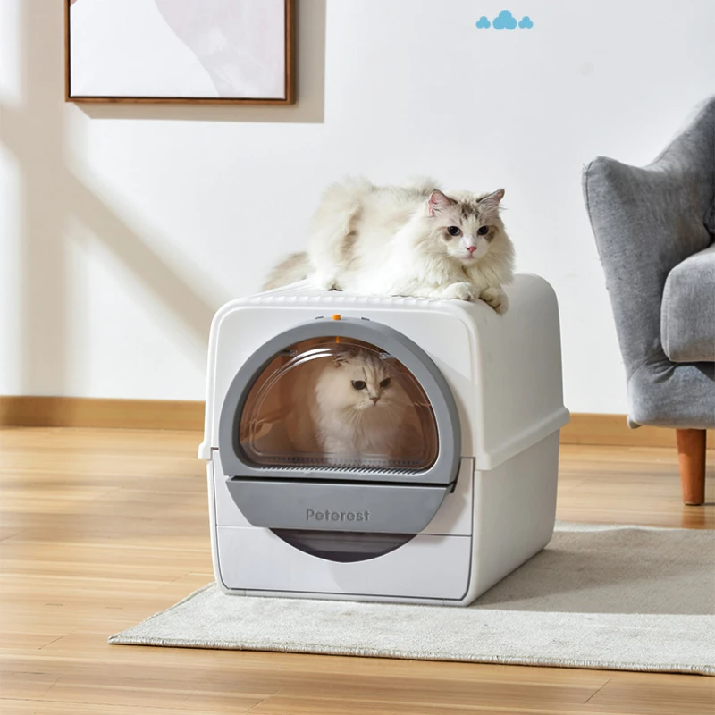 

Semi Automatic Sandbox Cat Large Enclosed Cat Litter Box Pull-out Cleaning Tool for Cat Odor and Odor Removal Supplies for Cats