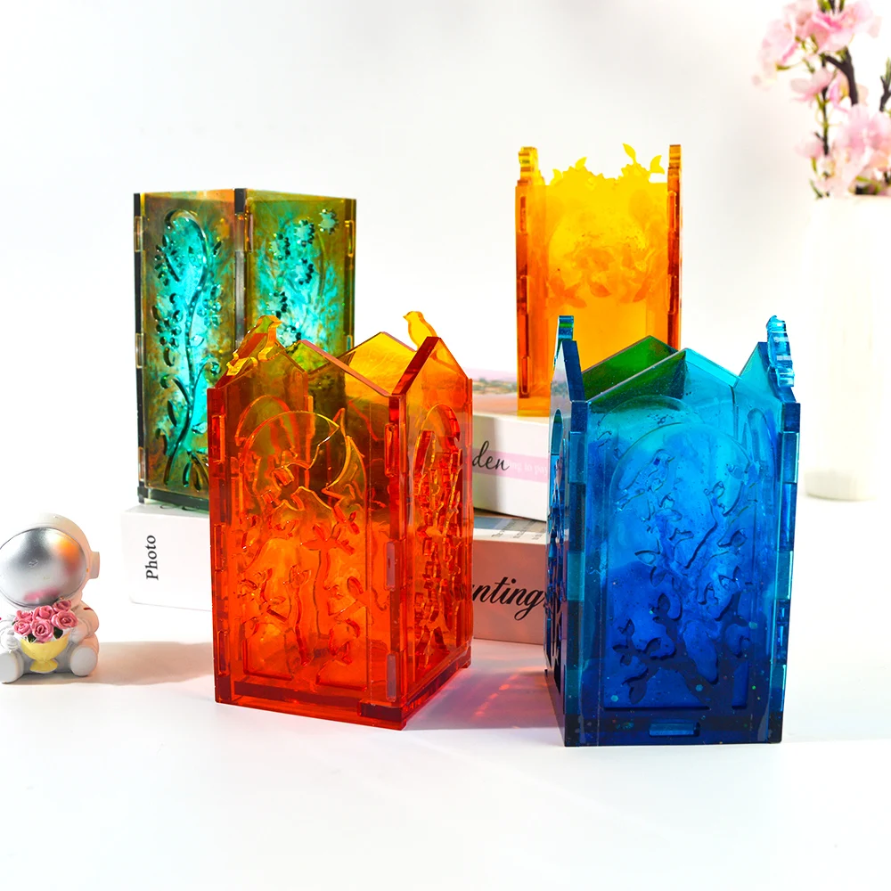 

Handmade DIY Screens Silikonformen Giessformen Pen Container Lantern Silicone Molds