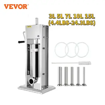 VEVOR-Poussoir à Saucisse Vertical, 5 Buses de Remplissage, Accessoires de Cuisine, Appareil Ménager pour Hot Dog, 3L, 5L, 7L, 10L, 15L