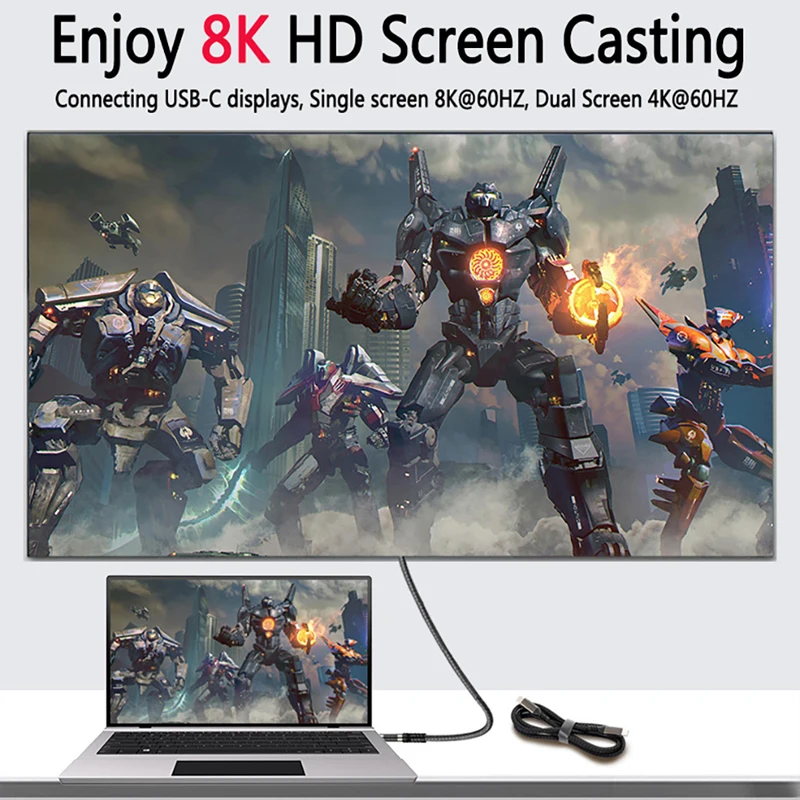 USB4 팔꿈치 케이블 Thunderbolt4 팔꿈치 40Gbps USB C 비디오 케이블 M1 Macbook Pro 하드 디스크 USB4 Gen3 케이블 용 240W 고속 충전기