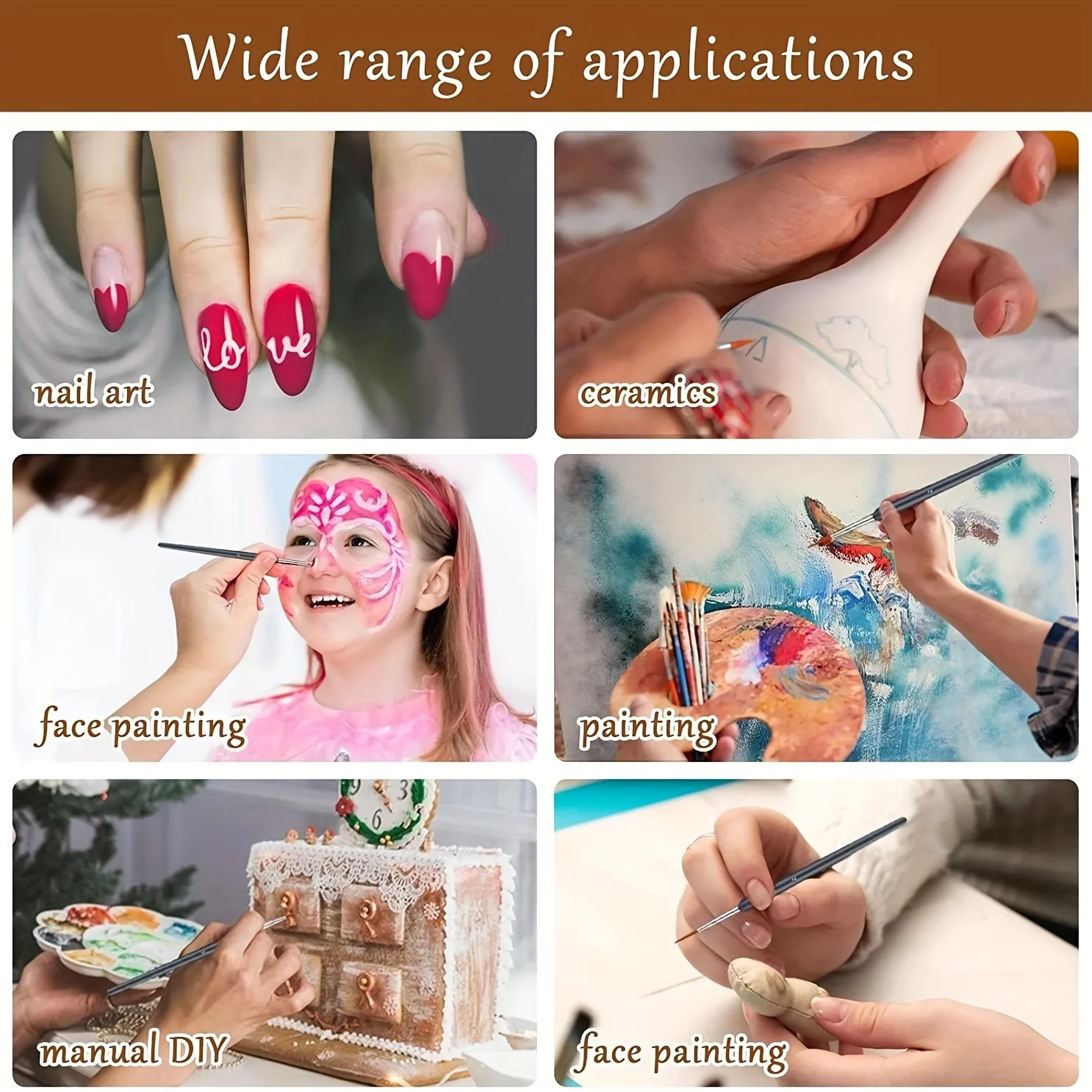 11pcs Miniature Paint Brushes Set Fine Detail Paint Brush Fine Mini Artist Brush For Watercolor Painting Acrylic Face Paint 4