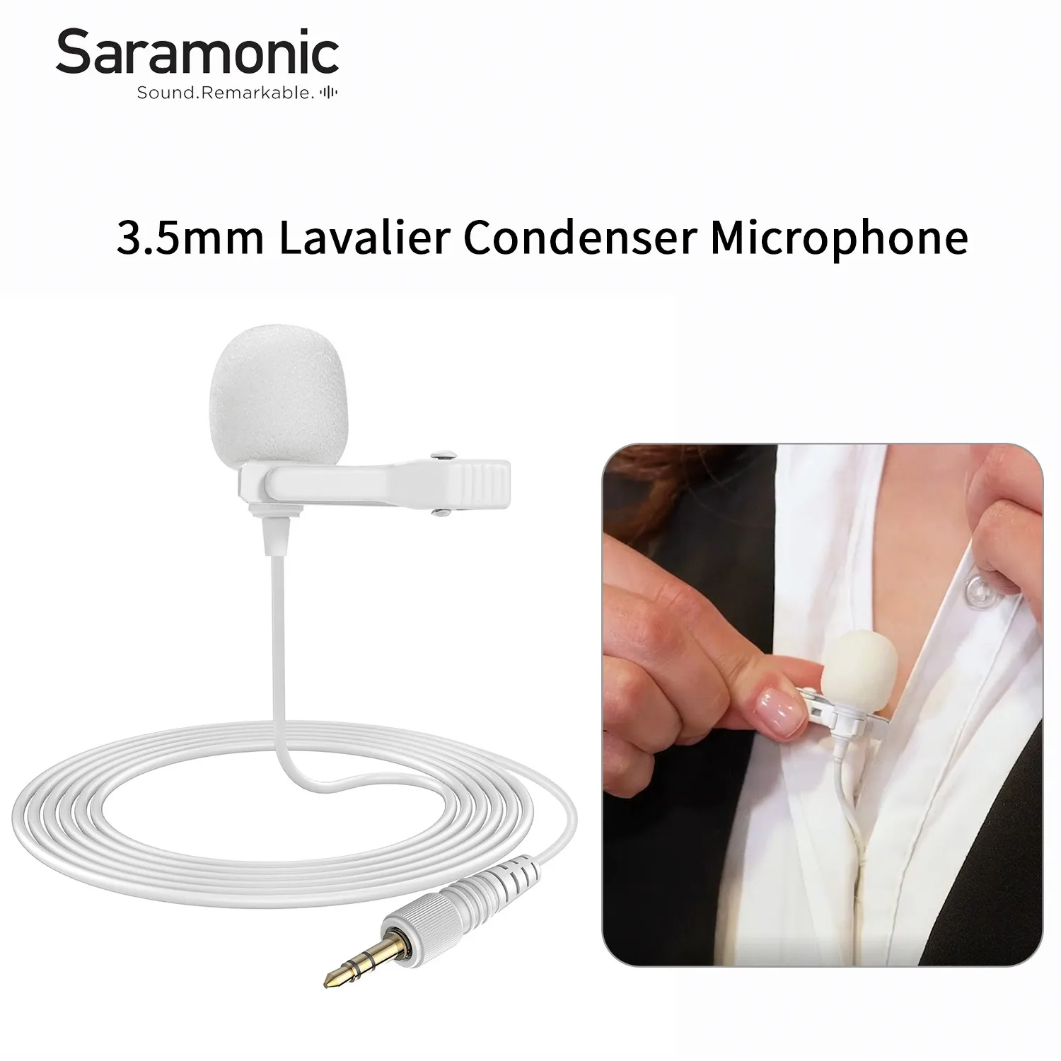 Микрофон Saramonic SR-M1W конденсаторный петличный микрофон 3 5 мм TRS для потоковой
