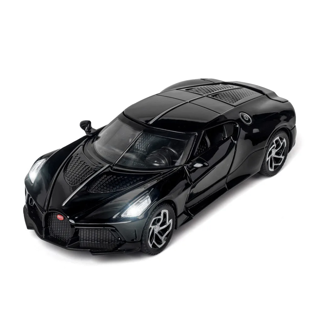 1/32 Simulation Bugatti Alloy Model Car Supercar Car With Sound Toy Car for Boys Child Kids Toys Vehicle Hobbies Collection Gift large alloy mixer truck city engineering vehicle simulation discharge back force sound and light car model toy child boy gift