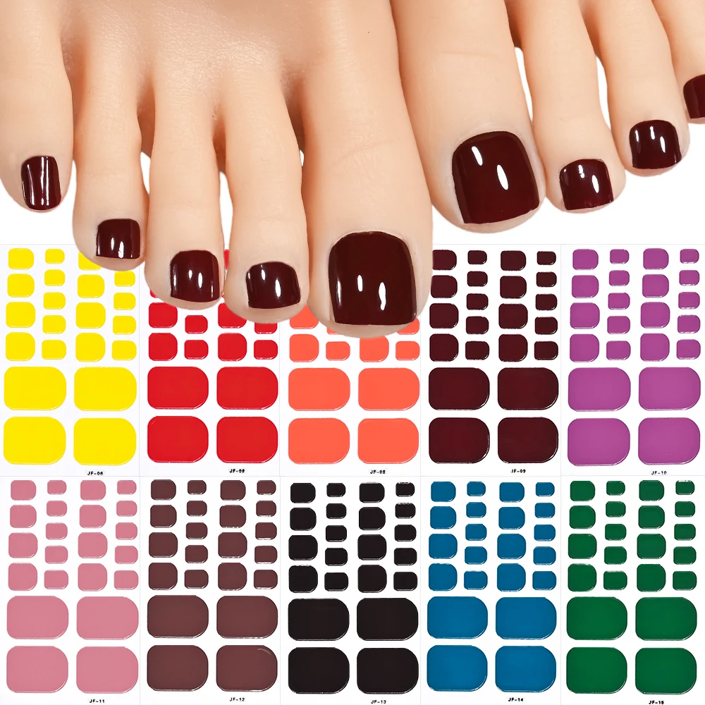 Toe Nail Sticker Wraps application