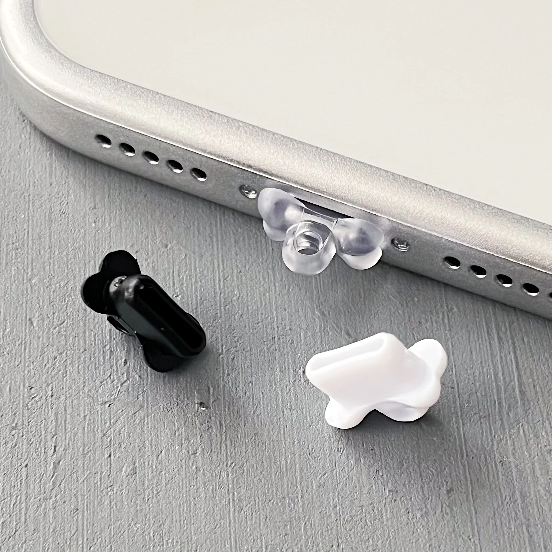 10개입 뼈 모양 휴대폰 먼지 방지 플러그, 아이폰 라이트닝/타입-C/마이크로 USB 충전 포트 보호기 3종