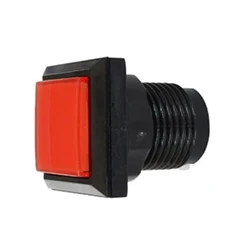 Illuminated Square Push Button with Micro Switch for Arcade Machines - 5 Color Options (Red)