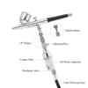 Nasedal NT-19 Dual-Action Airbrush Compressor Kit 0.3mm Airbrush Spray Gun for Nail Airbrush Model Cake Car Fish Shoes Painting 6