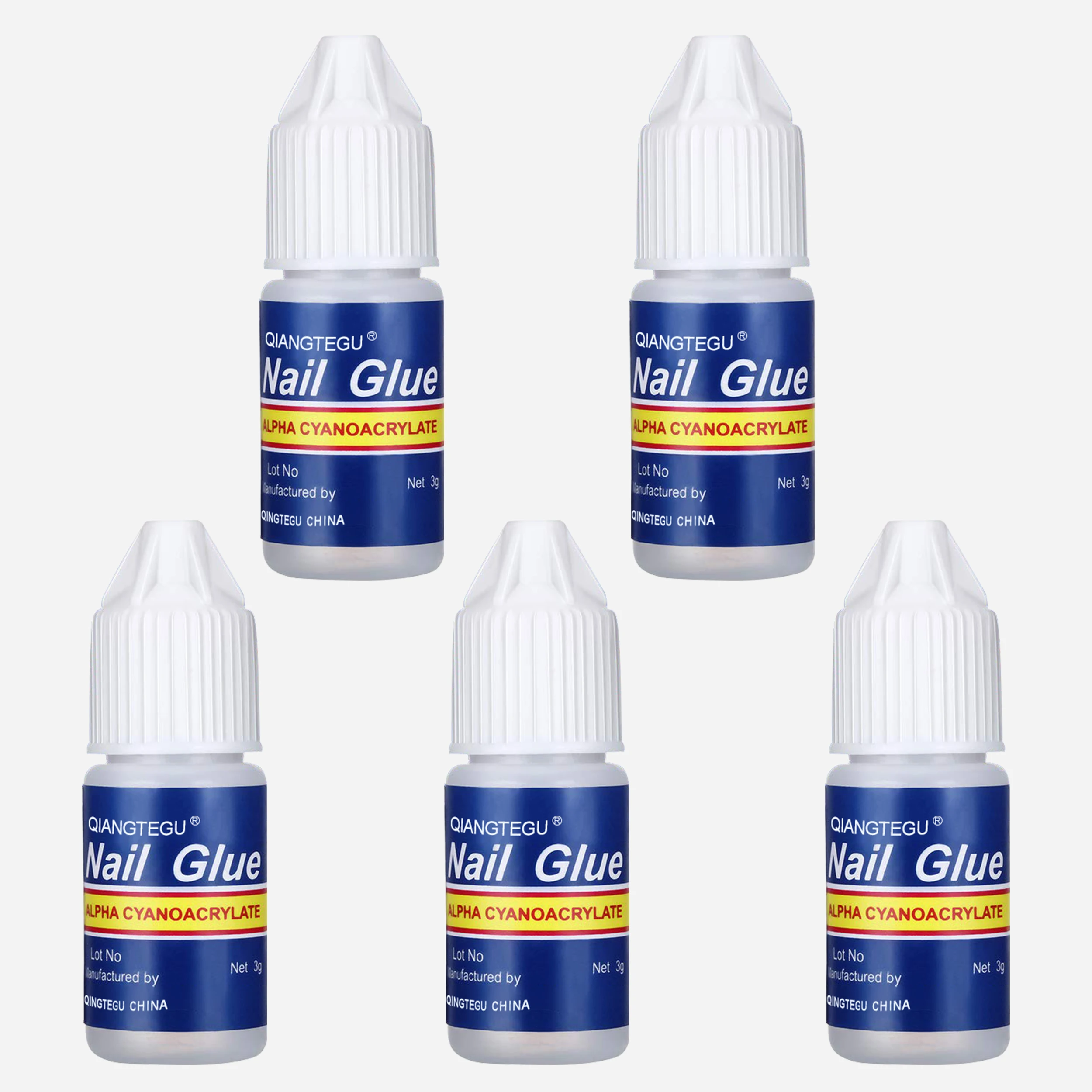 Nail Glue 5PCS/Bag 3G Super Strong Adhesive Nail Wearing Glue Sheet Embedding Diamond Dot Drill Glue