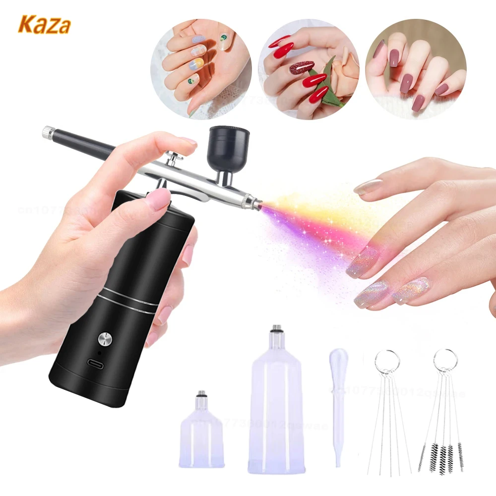 Airbrush Nail With Compressor Kit Portable Airbrush Nail Art Compressor For Nails Cake Painting Crafts Air Brush Kit Sprayer