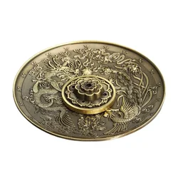 Vintage Lotus Incense Burner with Dragon Design - Home and Office Decoration Craft (Dragon Phenix Bronze)