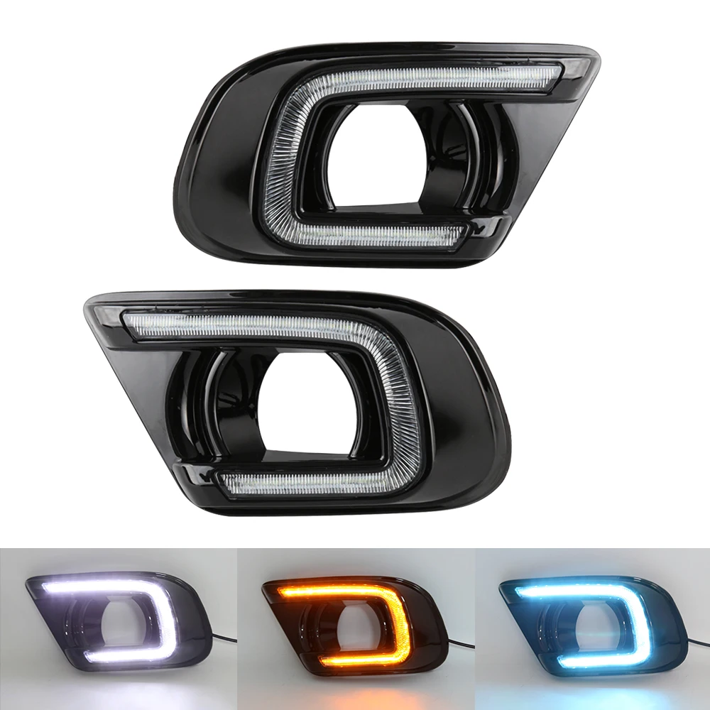 

OKEEN 2pcs LED DRL Daytime Running Lights For Dodge Journey FIAT Freemont 2014 2015 2016 2017 Car Driving Fog Turn Signal Lamp