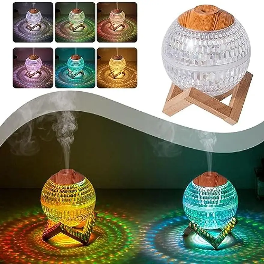 

Mini USB Crystal Ball Humidifier Colorful Night Light 450ml Water Tank Aromatherapy Diffuser Cool Mist Maker For Bedroom Office