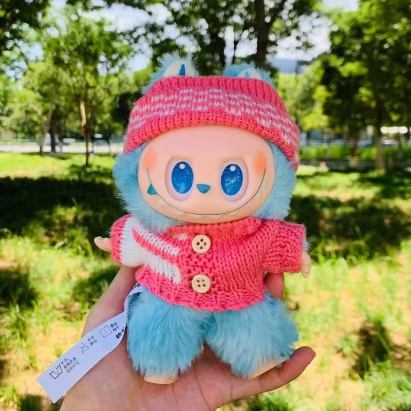 귀여운 봉제 비닐 인형 옷 카와이 스웨터 모자 (라부부 봉제인형용) 10-17cm K팝 인형 액세서리