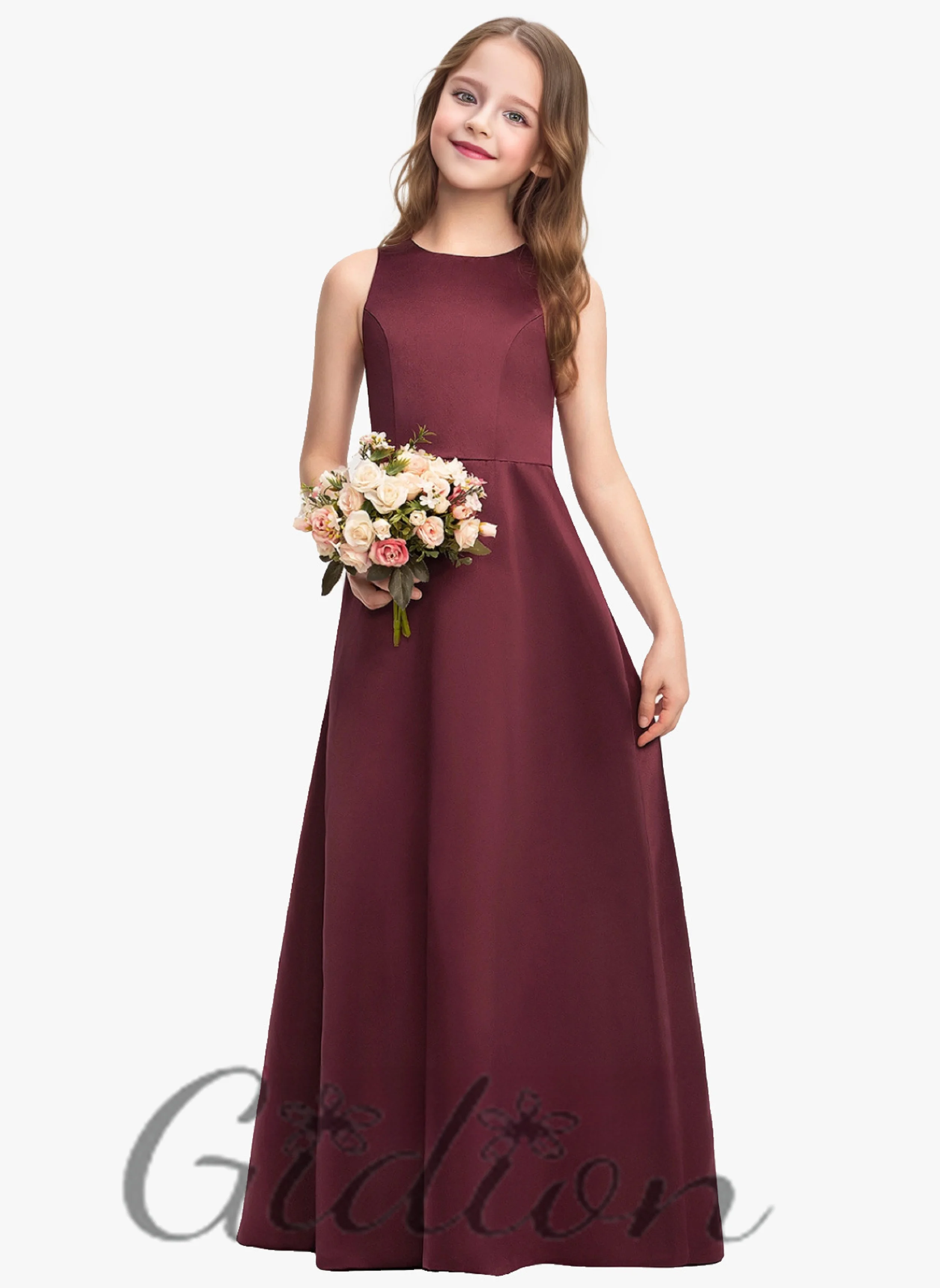 Lovely Kids Girls Princess Wedding Formal Evening Party Satin Dress Up Gloves. - Foto 4