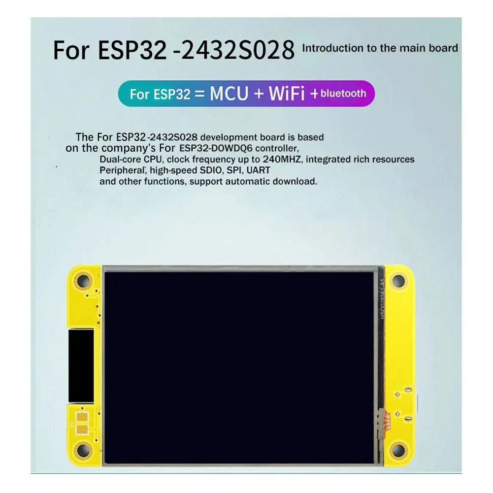 

Макетная плата для ESP32, Wi-Fi, Bluetooth, 2,8 дюйма, 240X320, умный экран TFT, модуль LVGL, сенсорный экран для телефона W6F0
