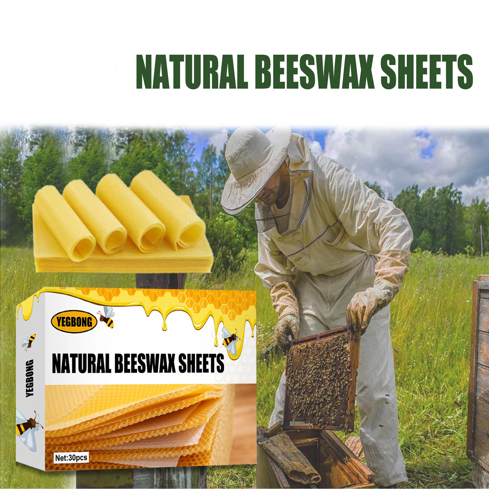 Beeswax for Bees Beeswax Nest Honeycomb Wax Nest Foundation Beekeeping Tools Bee Hive Supplies