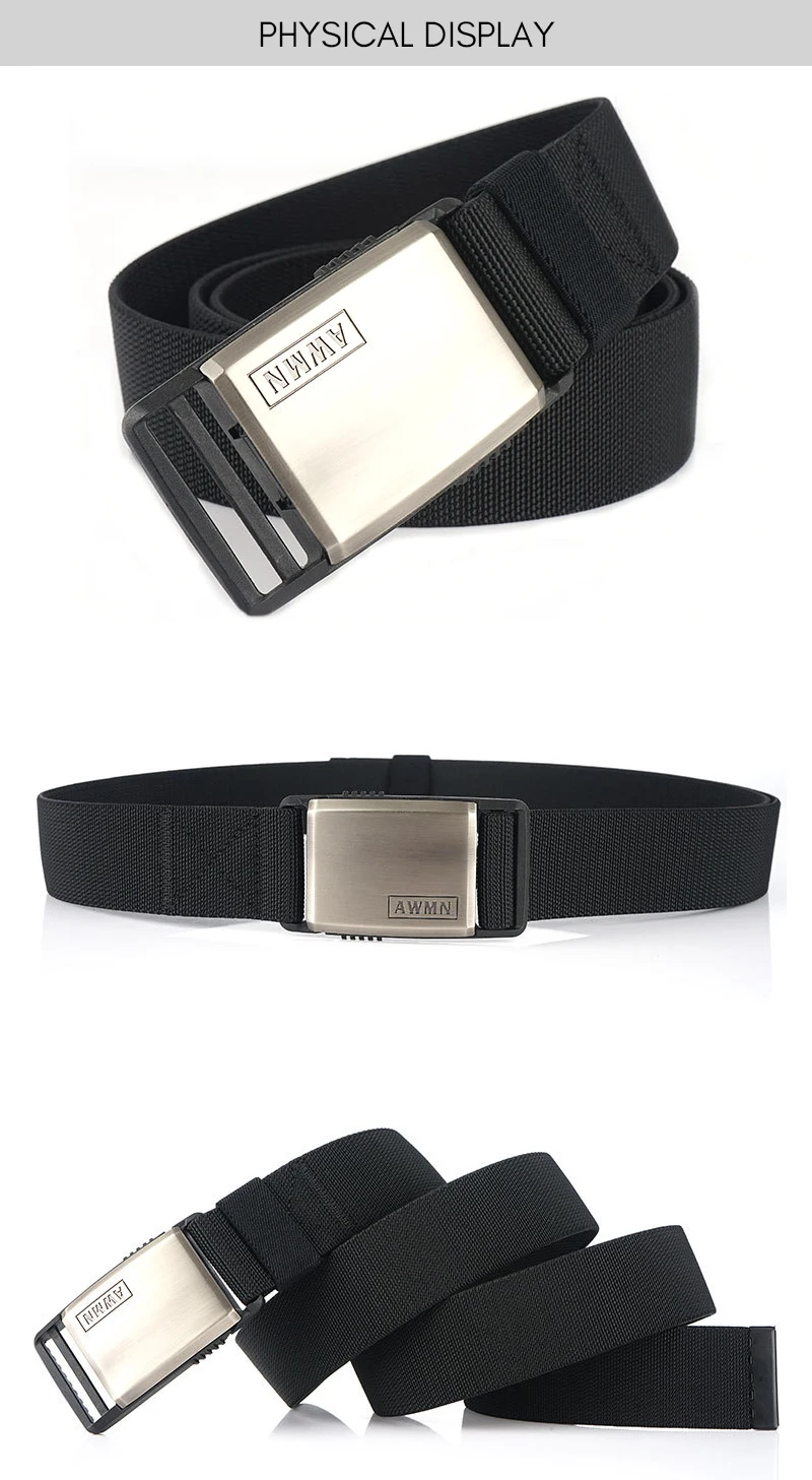 KOLBER Magnetic Elastic Belt for Men Quick Release Silver Buckle Casual belt Male Adjustable Stretch Waistband Hiking Girdle