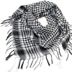 Summer Lightweight Tactical Plaid Head Scarf - Fashionable Unisex Design - 100 x 100 cm (Blackwhite)