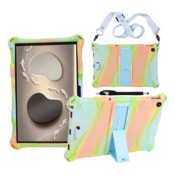 Custodia in silicone durevole per tablet da 10,1 pollici - Cover per bambini con tracolla e porta penna
