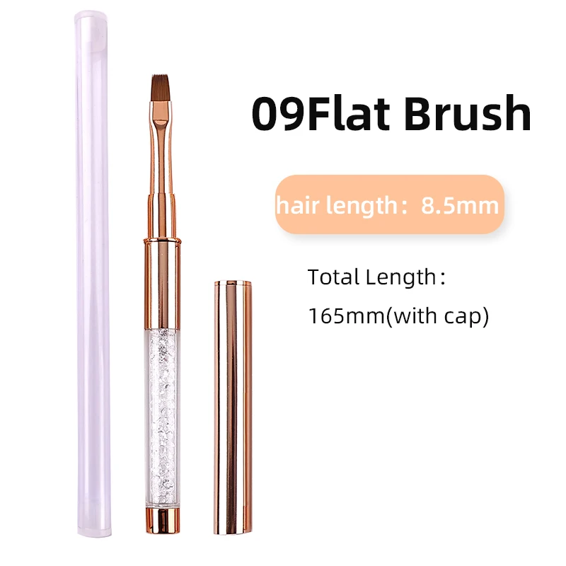 Rose Gold Diamond Nail Art Brush Set
