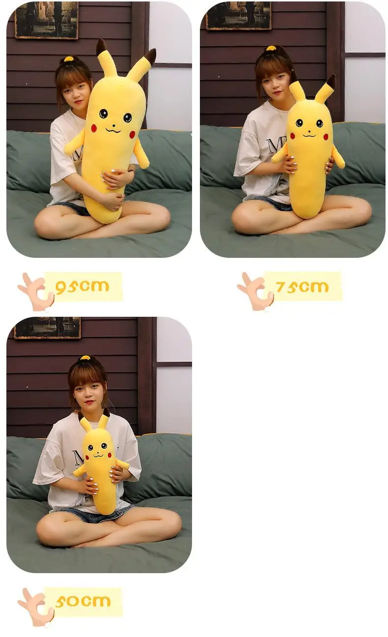 Pokemon Radish Pikachu Anime Plush Toy Sleeping Pillow 50Cm