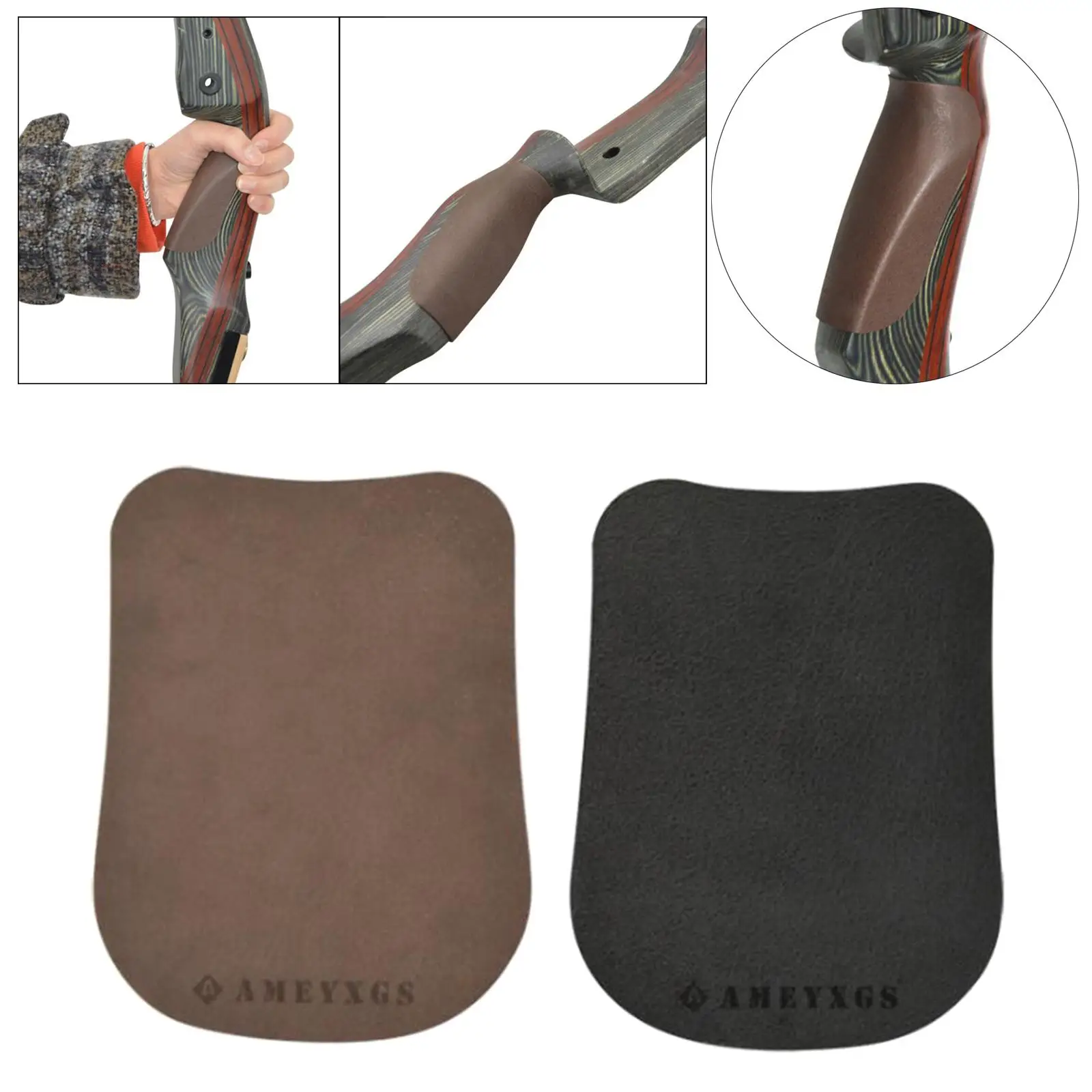 Saddle Pad Cover Leather Self- Bow Handle Non- for Tranditional Longbow Recurve Bow