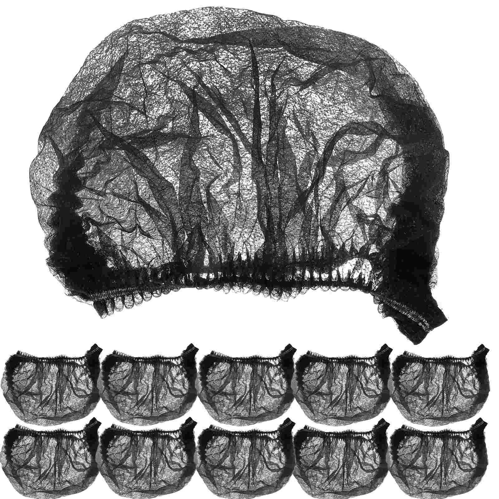

100 Pcs Food Disposable Cleaning Cap Mushroom Hat Cooking Head Set Non-woven Fabric Hairnets