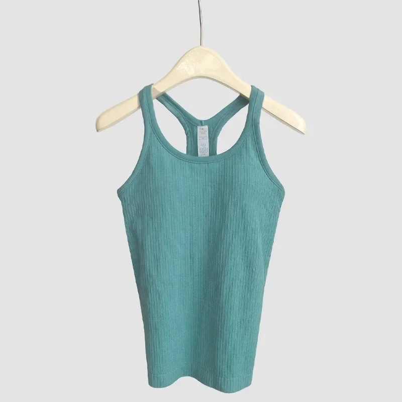 Lemon EBB Women Sports Vest  Built-in Shelf Bras  Top Running Workouts Fitness Sleeveless T-shirt Gym Clothes Tank Tops