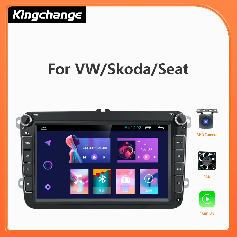 

Kingchange 8'' For VW / Volkswagen Skoda Octavia golf 5 6 touran passat B6 polo Jetta Car Radio GPS Android Auto Carplay