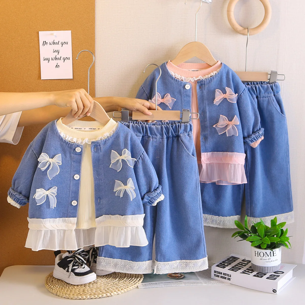 Autumn Kids Coat Pants Set for Girls