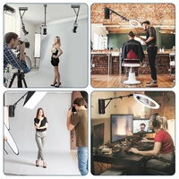 22" LED Ring Light, With 54"/69"Wall Mount Triangle Boom Arm Wireless Remote, Adjustable 3000-6500k Color Temperature Light Kit 2