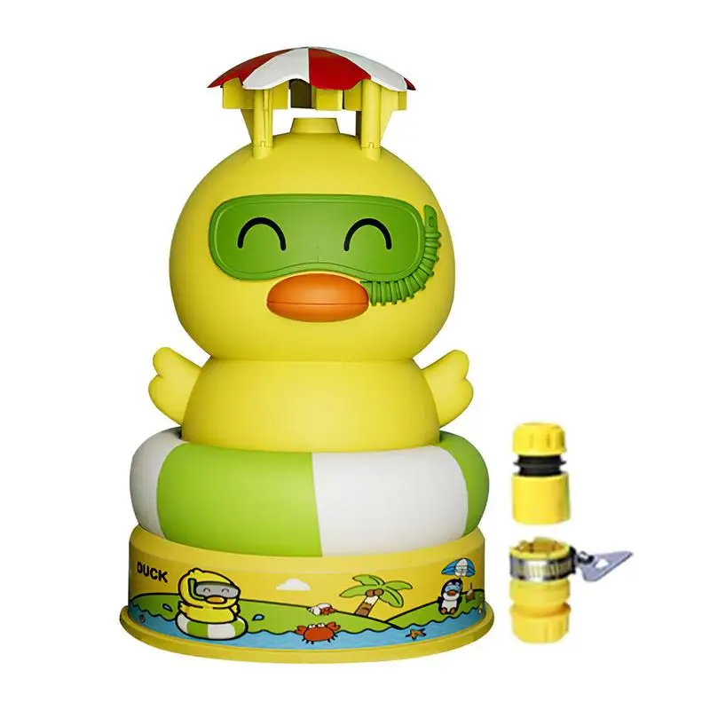 

360 Degree Rotation Sprinkler Water Spray Outdoor Toy Backyard Cute Duck Water Toys Summer Yard Cartoon Splash Sprinkler