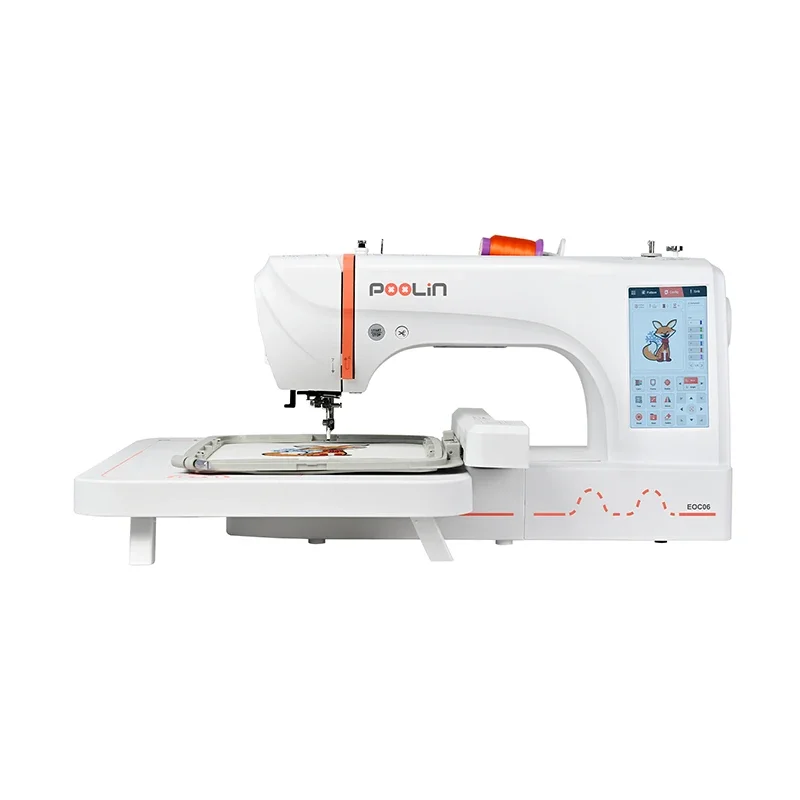POOLIN EOC06 Household Computerized Embroidery Machine Automatic 7'' Large LCD Touchscreen 11''*7.9''Max Embroidery Area