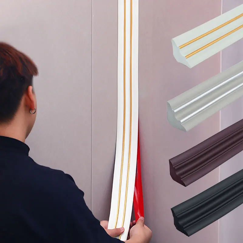 Wall Stickers 5M Self-adhesive Border Line TV Background Wall Decor Bar Ceiling Line Anti-collision Skirting