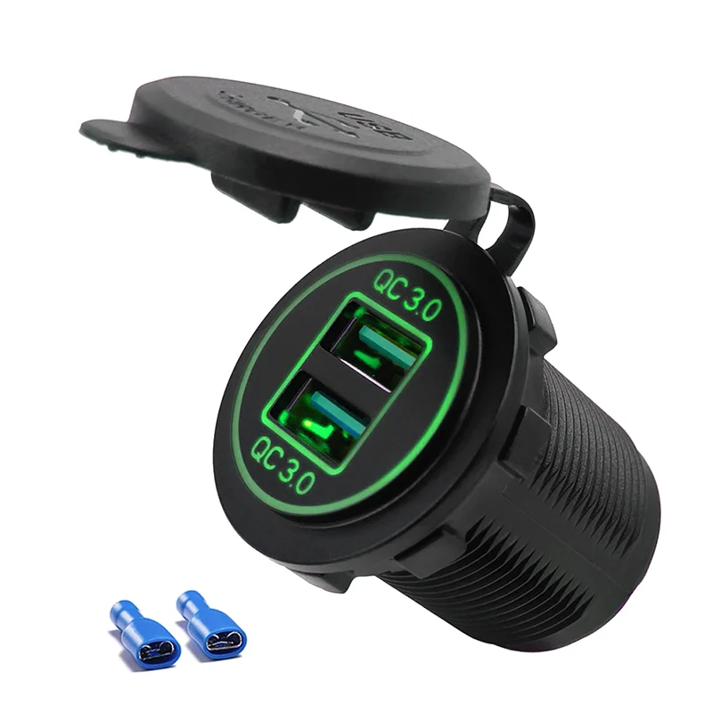 Bolwins N21CS 12 V/24 V Enchufe Con Interruptor Quick Charge 3.0 USB