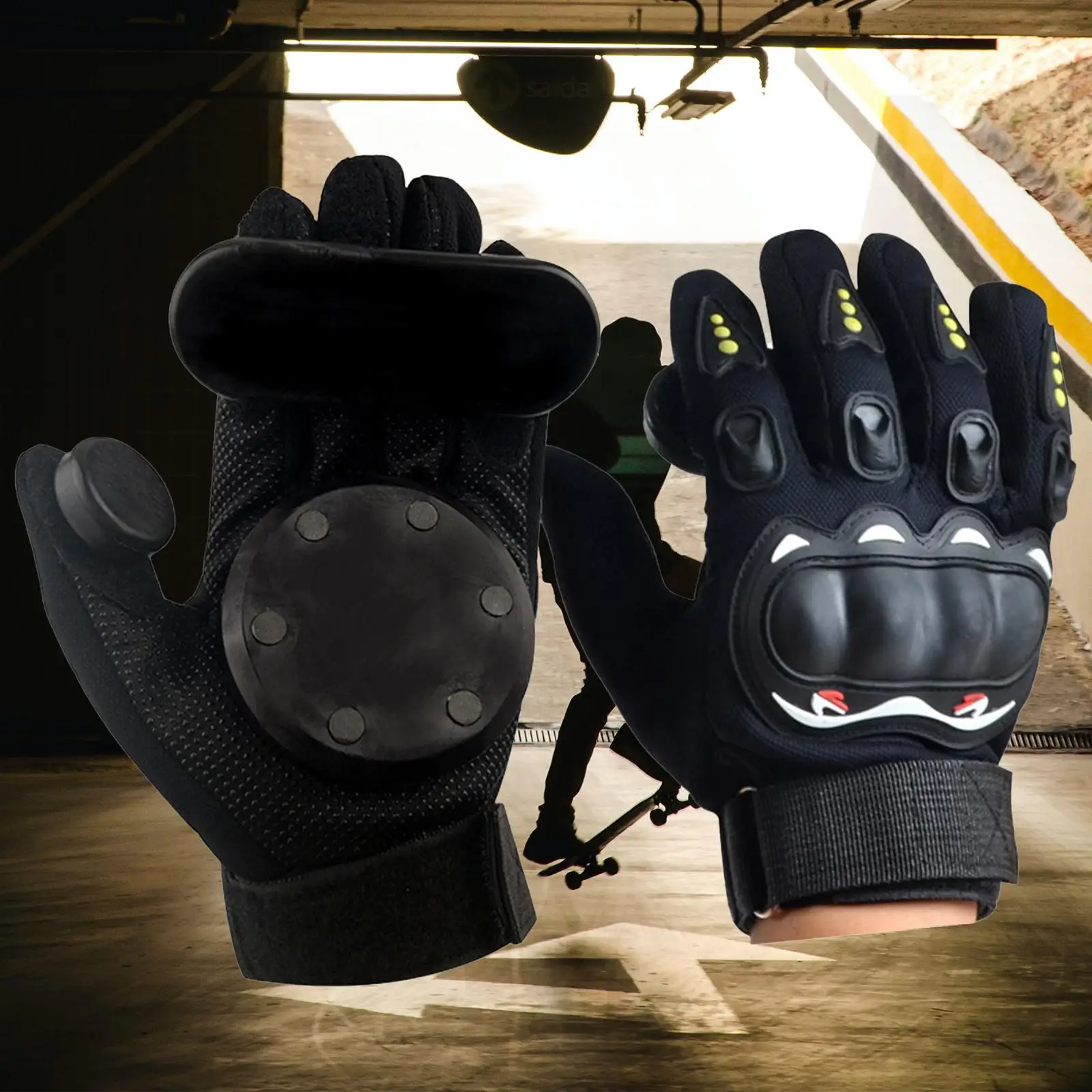 Раздвижные перчатки для скейтборда, защитное снаряжение для скейта, дышащий ударопрочный защитный ремешок для запястья, регулируемый ремешок