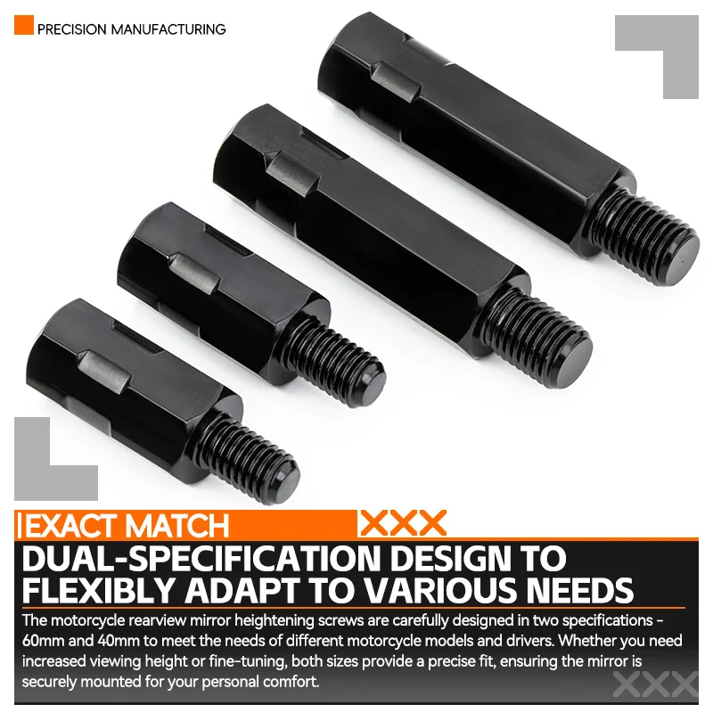 Longer Extension Motorcycle Rearview Mirror Adapters M8 8mm M10 10mm Anti clockwise Right Left Hand Thread Changing Screws motorcycle mirror