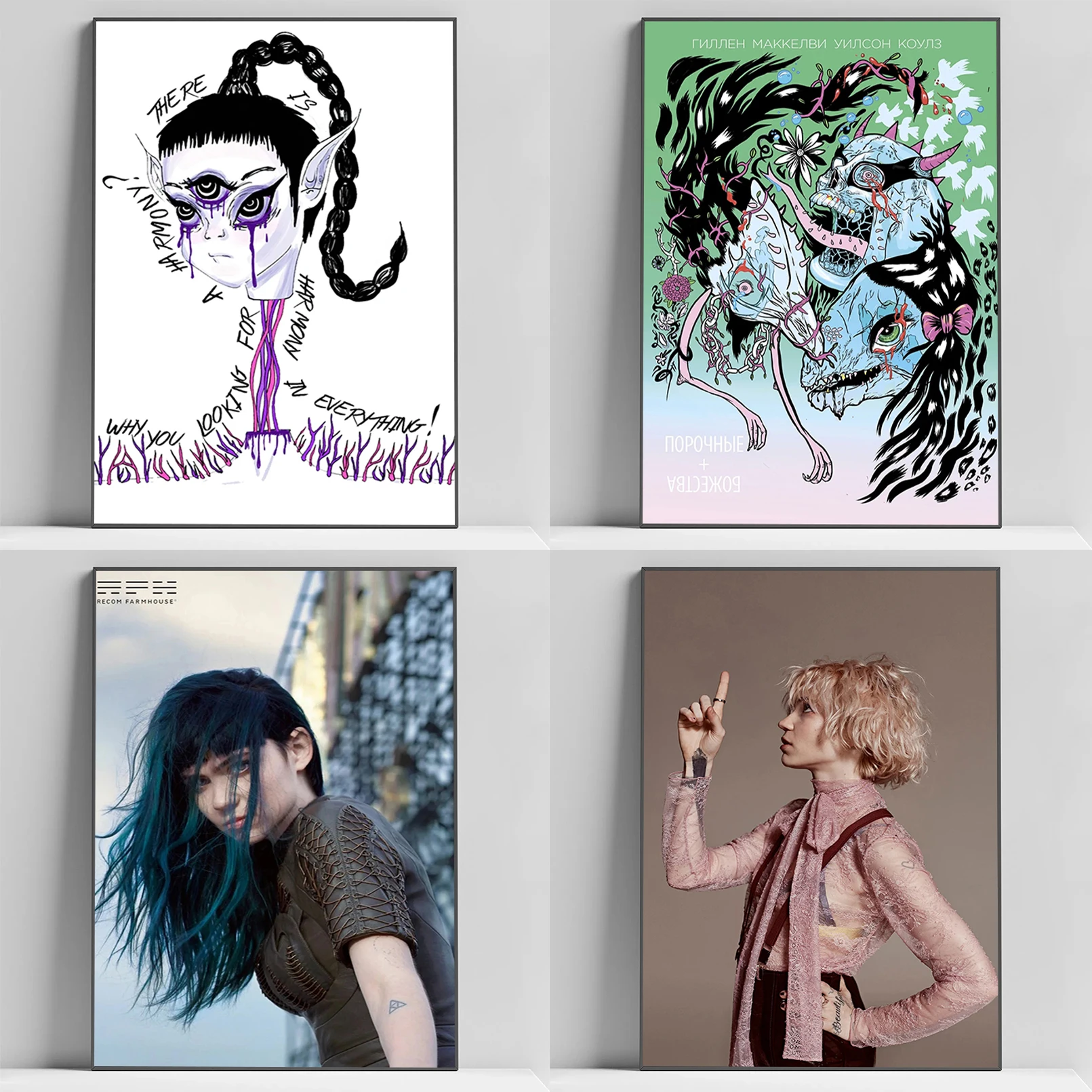 

Canadian Singer Grimes Poster Painting on Canvas Decoration Pictures Room Wall Decor Home Print Art Decorative Paintings Posters