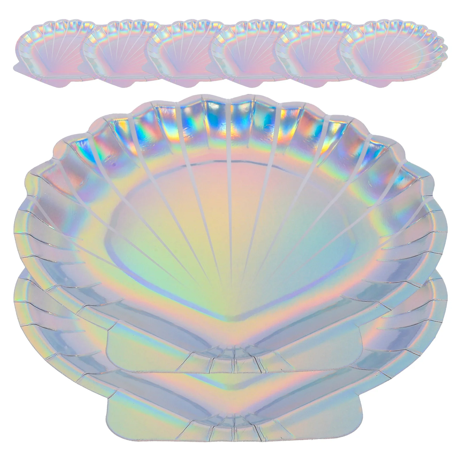 8pcs Mermaid Seashell Paper Plates Decorative Paper Plates Party Serving Dessert disposable party plates
