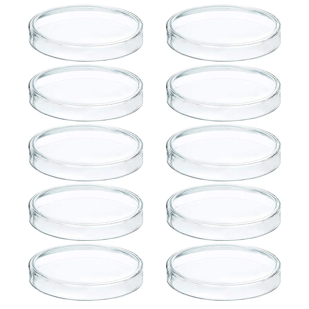 

10 Pcs Glass Agar Sterile Petri Disheses Mushrooms Plates Lid Disposable Culture Lids Plastic Sterile Laboratory Tissue