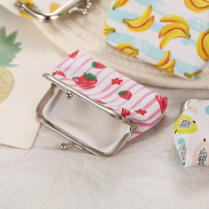 Fruit Printing Coin Purses Women Girl Hasp Wallet Ladies Clutch Change Purse Female Mini Money Bag Cotton Wallet Card Holder