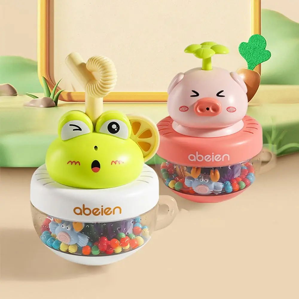 

ABS Newborns Bathing Toy Gift Piggy Frog Infant Rattles Amphibious Tumbler for 0-12 Months Baby